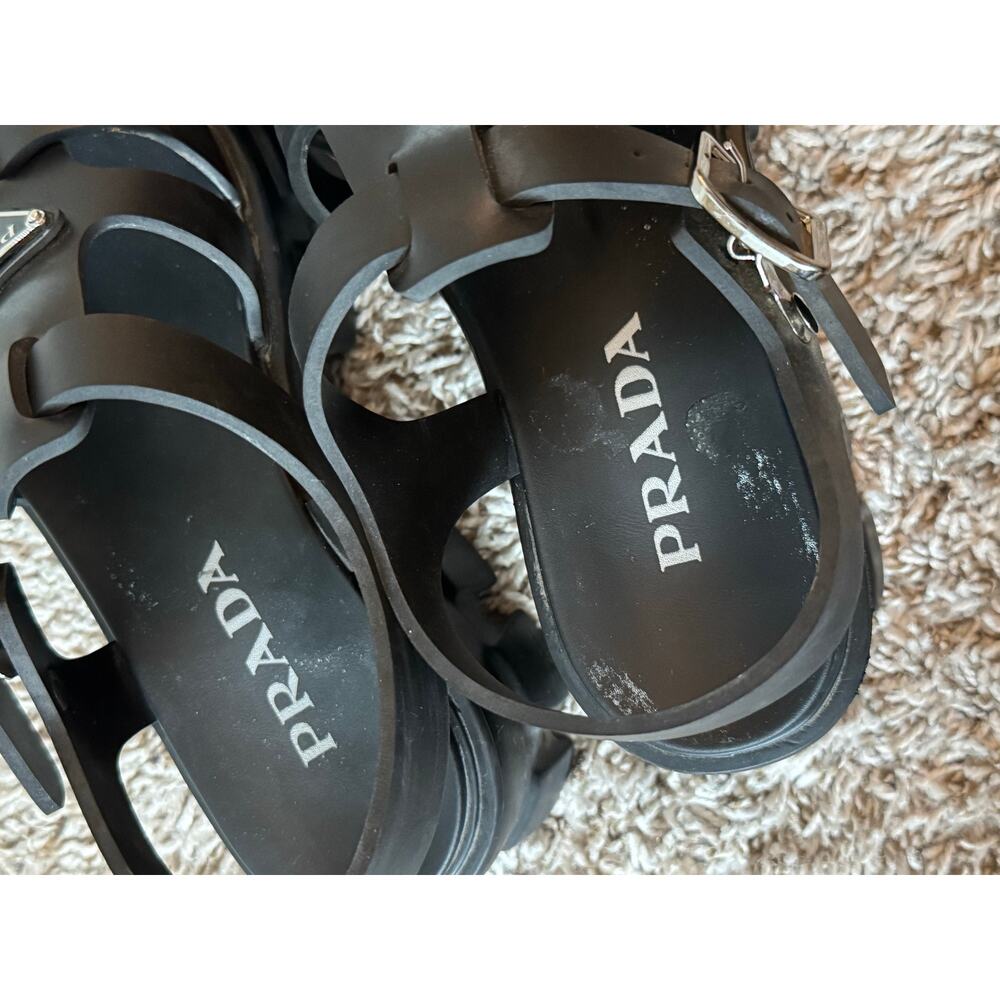 Prada 41 Rubber Monolith Sandals in Black - Picture 12 of 12